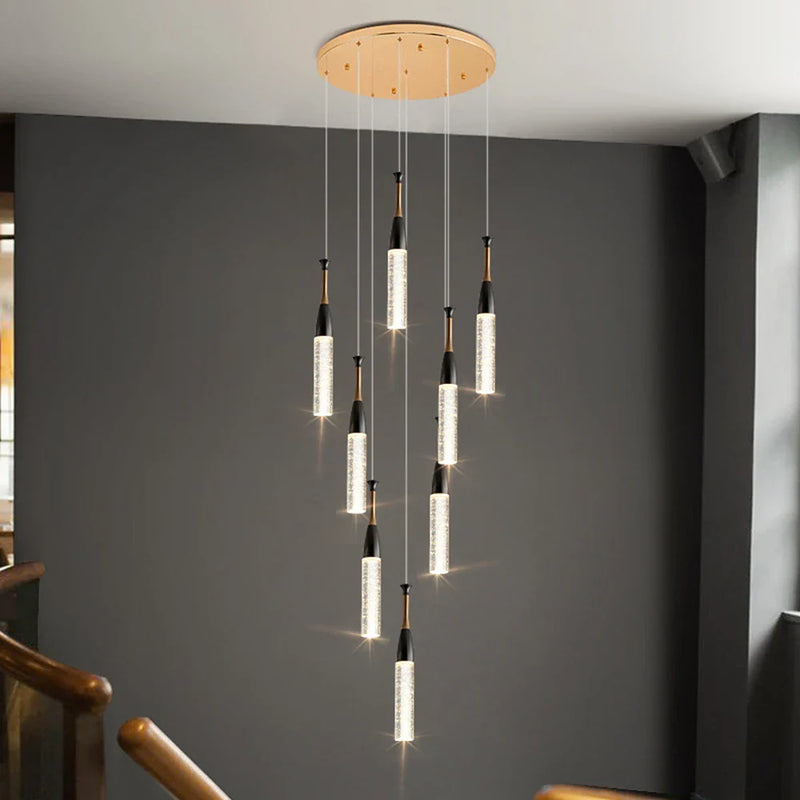 Afralia™ Crystal Chandelier: Modern Luxury Spiral Staircase Living Room & Bedroom Lighting