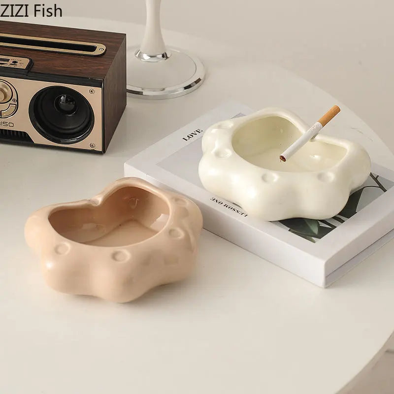 Afralia™ Cat Paw Porcelain Ashtray | Ceramic Smoking Accessories | Unique Gift for Him