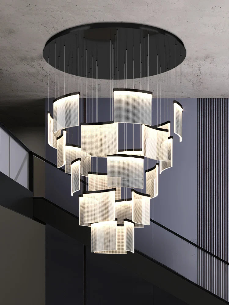 Afralia™ Acrylic LED Chandelier: Modern Light Luxury Dimmable Pendant for Living Room-Elegant Lighting Fixtures