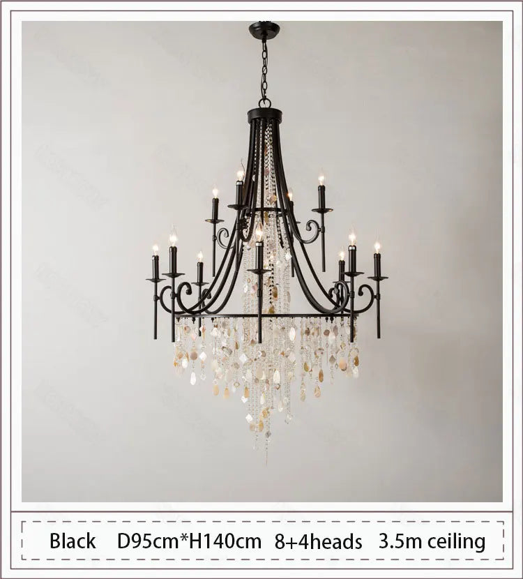 Afralia™ Retro Duplex Crystal Chandelier for Villa Living Room, Staircase, and Home Decor
