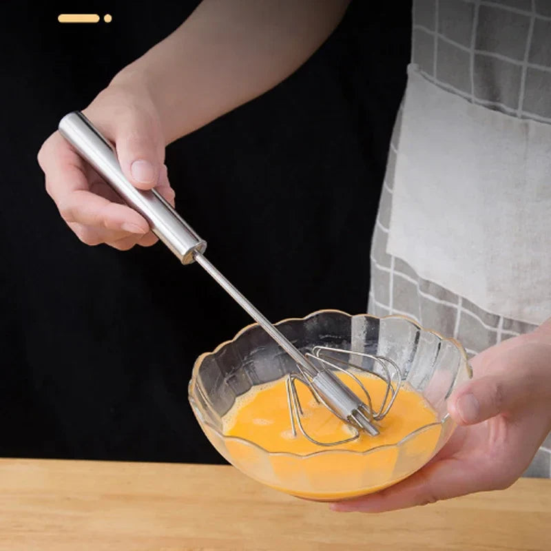 Afralia™ Hand Pressure Stainless Steel Egg Beater Whisk Mixer Kitchen Cooking Tools
