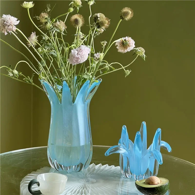Afralia™ Geometric Bud Glass Vase for Home Decoration and Storage