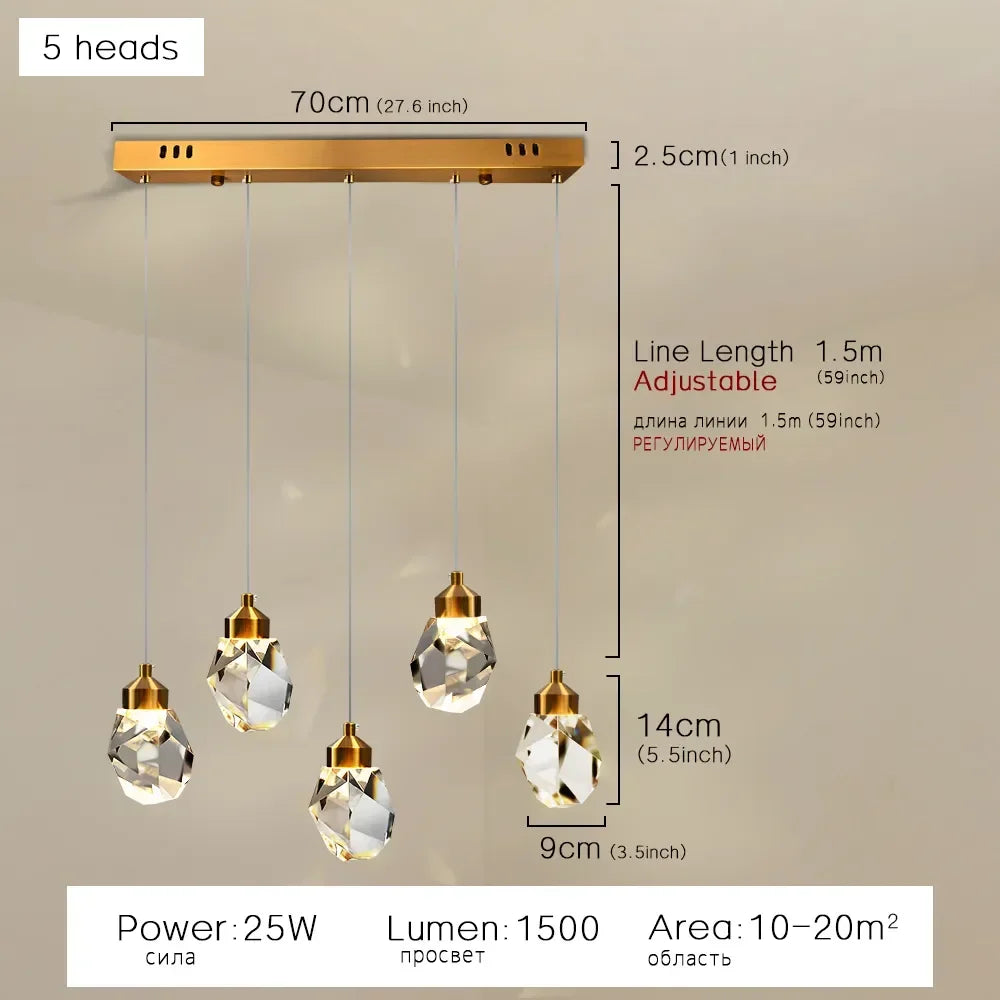 Afralia™ Crystal Pendant Light: Elegant Lighting for Bedroom, Hotel, Restaurant, and Kitchen Island