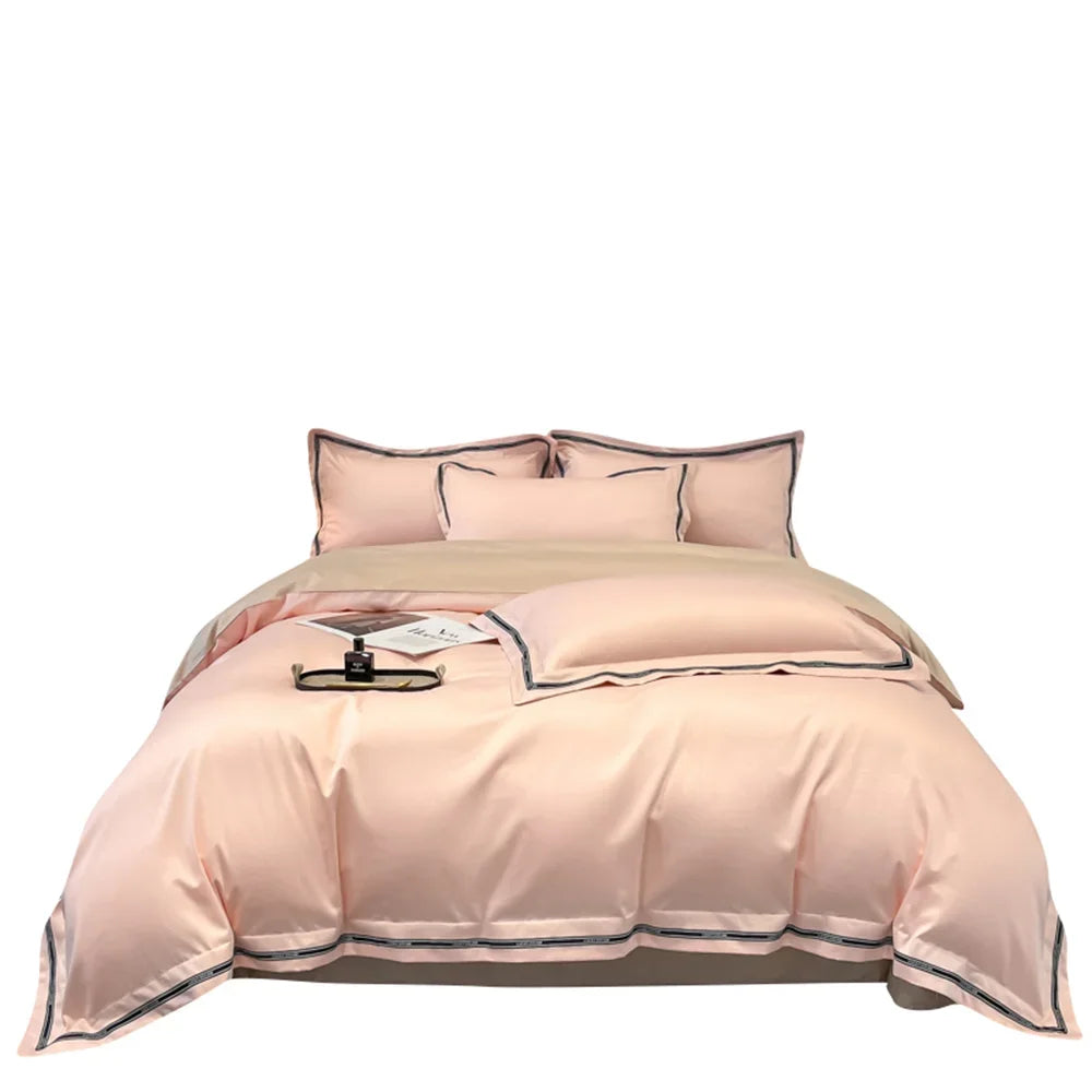 Afralia™ Egyptian Cotton Bedding Set Queen King Size Solid Color