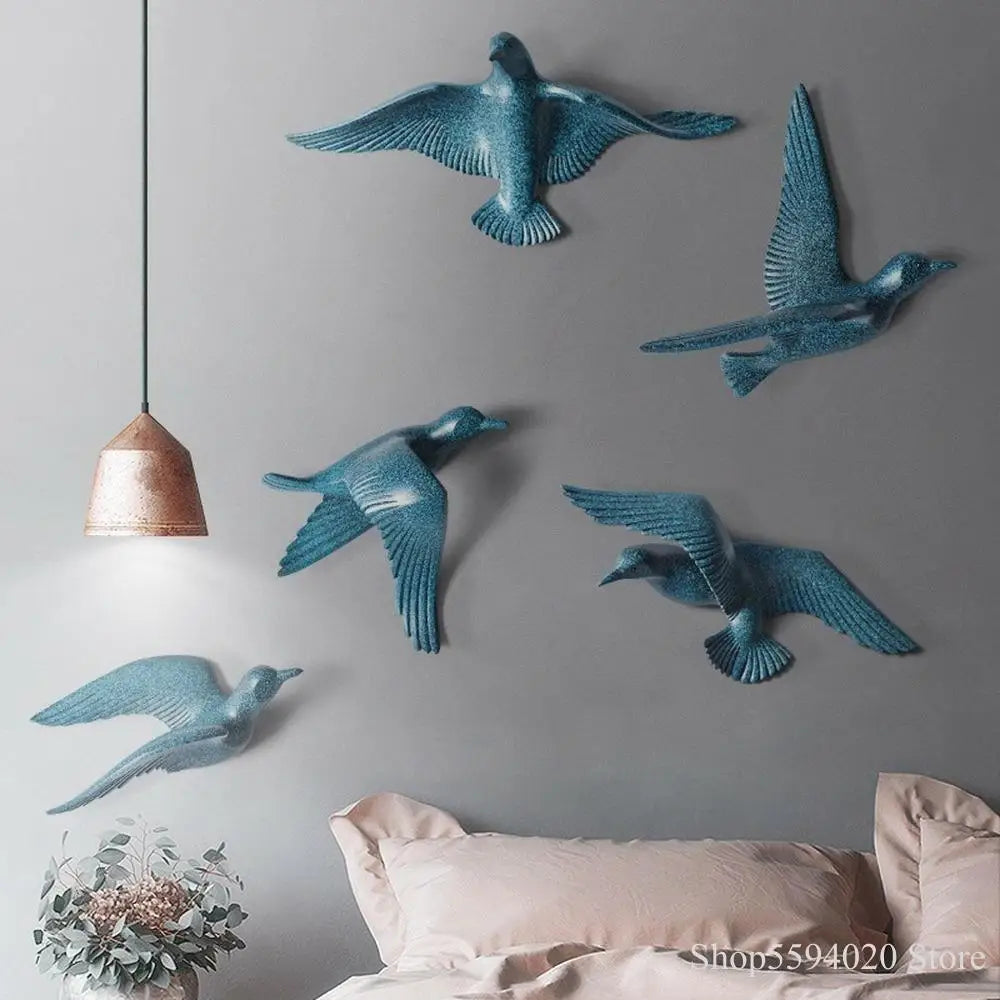 Afralia™ Seagull Bird Laser Cube Wall Decor for Living Room, TV Background, Home Decoration