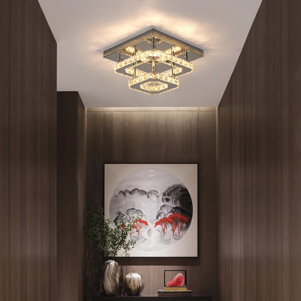Afralia™ Crystal Ceiling Chandelier: Modern LED Dining Room Pendant Light by Afralia™