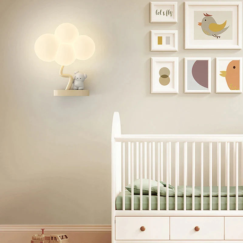 Afralia™ Cloud Shape LED Baby Room Wall Lamp - Eye Care Bedroom Fixture