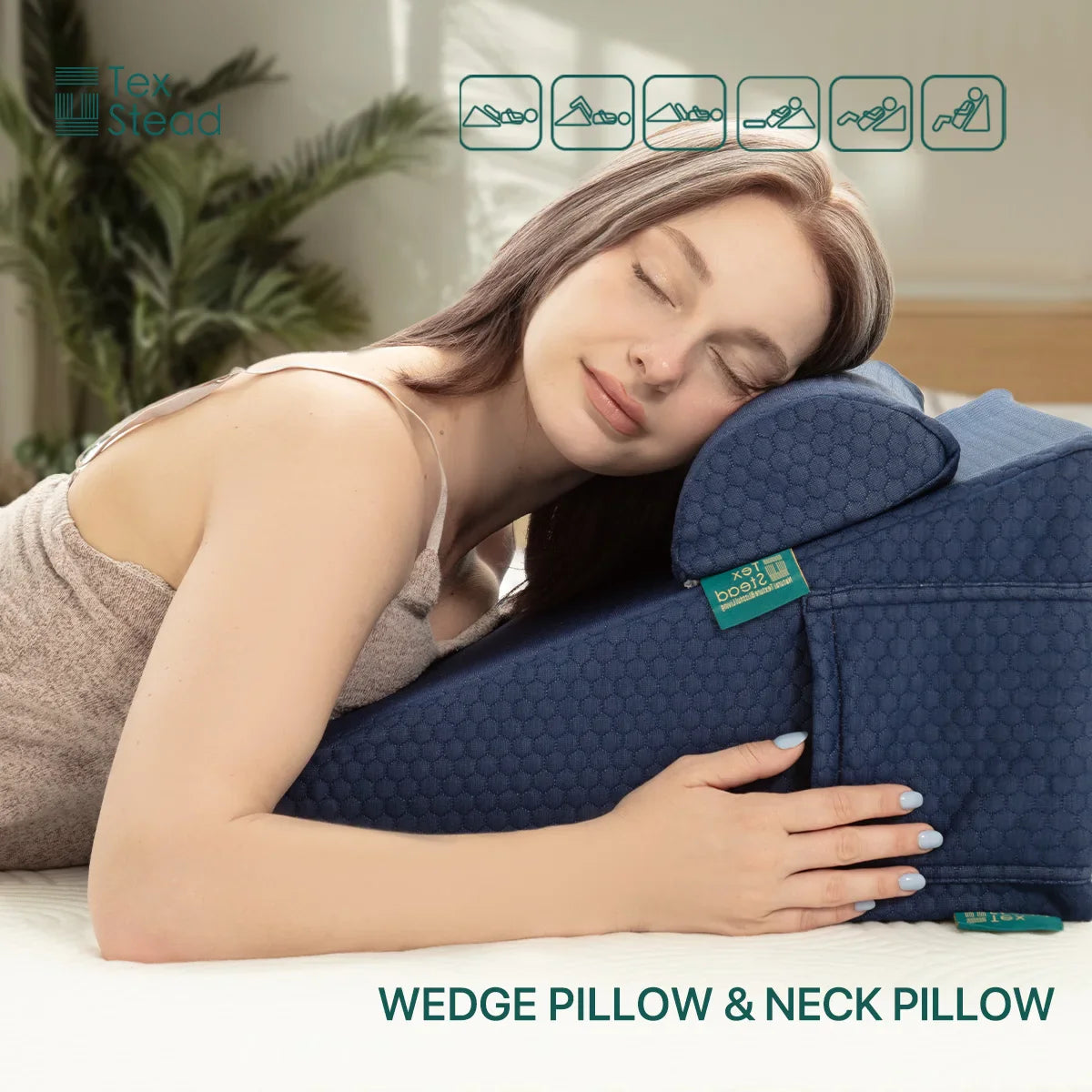 Afralia™ Memory Foam Wedge Pillow for Acid Reflux Relief & Comfort Support
