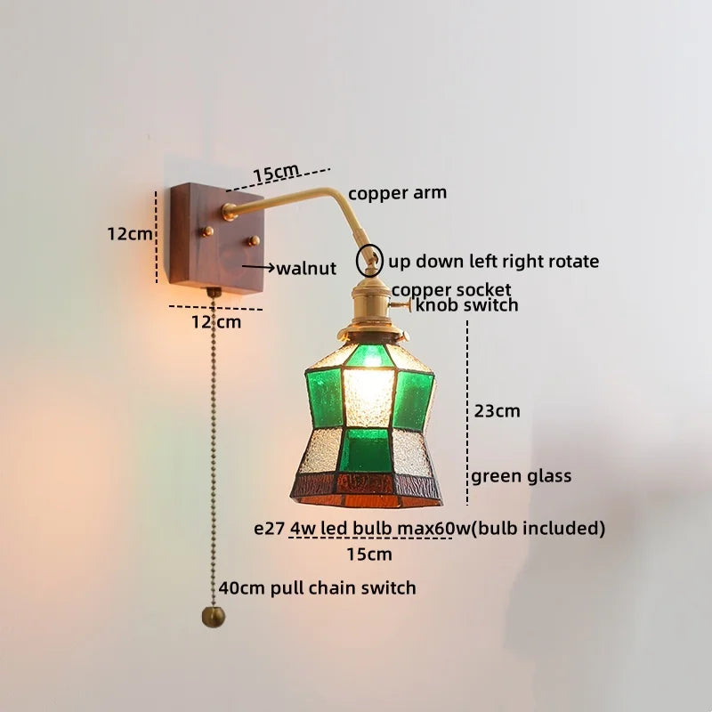Afralia™ Ceramic Copper LED Wall Lamps Pull Chain Switch Modern Stair Light Fixtures
