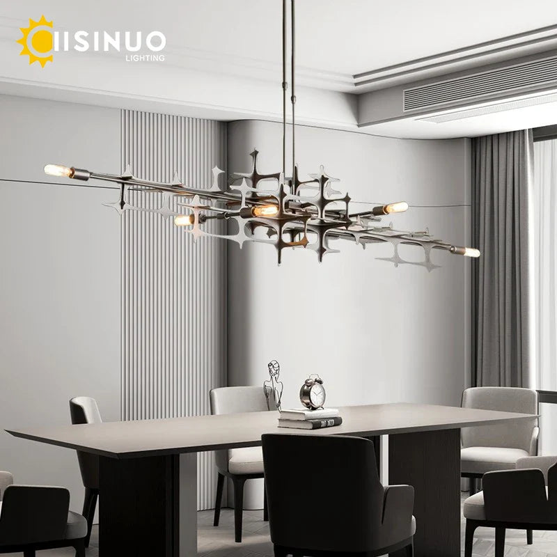 Afralia™ Modern Dimmable Chandelier Pendant Light for Dining Room, Living Room, Kitchen Island