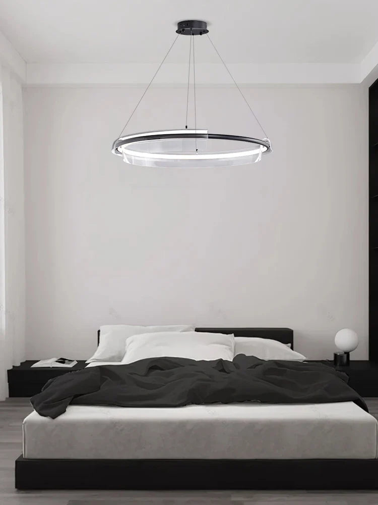 Afralia™ Nordic Minimalism Ring LED Chandelier Acrylic Circle Pendant Light Fixture