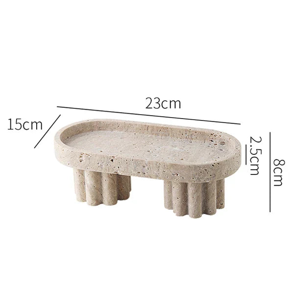 Afralia™ Marble Vanity Tray with Legs: Elegant Stone Decor for Coffee Table and Vanity.