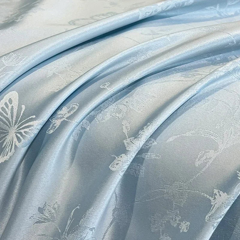 Afralia™ Silk Jacquard Bedding Sets - Luxury Comforter Cover for Double Bed