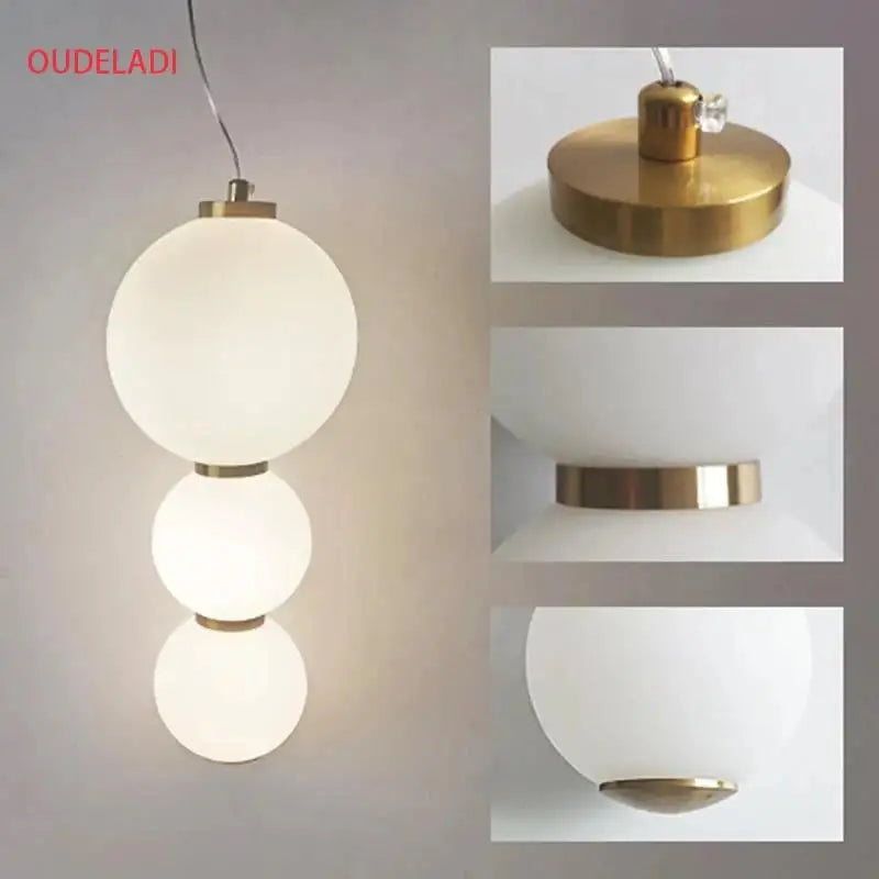 Afralia™ White Glass Ball Pendant Light: Kitchen Bubble Hanging Lamp for Decor, Living Room, Restaurant, Bar