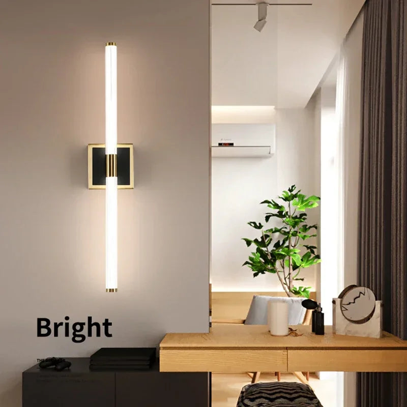 Afralia™ Modern LED Gold Wall Lamp for Bathroom Decor