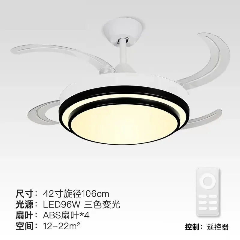Afralia™ 42" Retractable LED Ceiling Fan, Remote Control, Modern Design