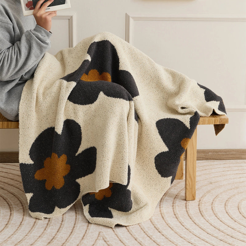 Afralia™ Super Soft Floral Microfiber Knitted Throw Blanket