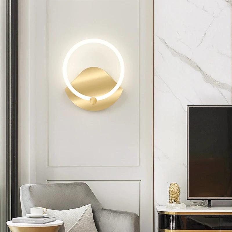 Afralia™ Modern LED Gold Wall Lamp for Bedroom Bedside - Afralia™ Home Lighting