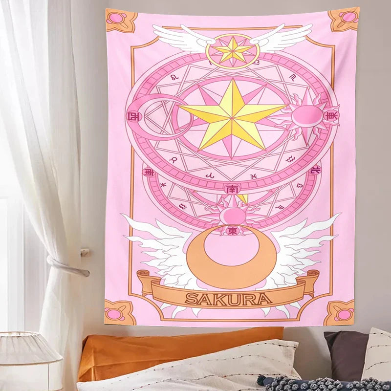 Afralia™ Sailor Moon Tapestry: Kawaii Pink Room Decor for College Dorm and Home