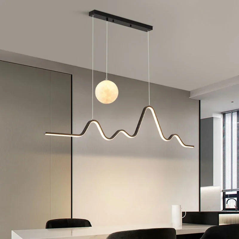 Afralia™ Modern LED Chandelier Dining Table Pendant Light for Kitchen, Bar, and Dining Room