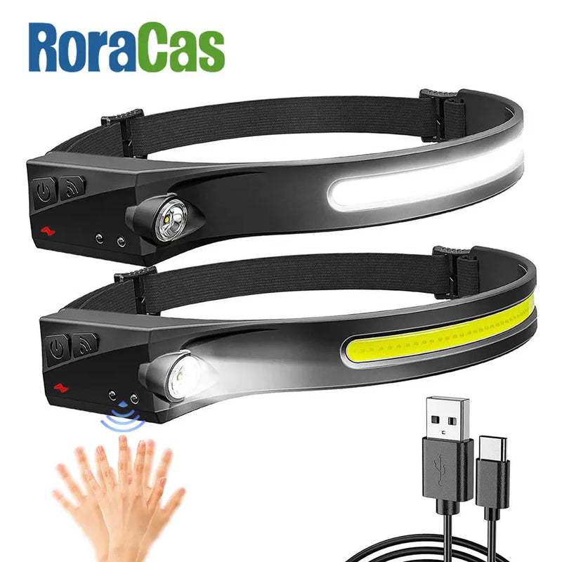 Afralia™ USB Rechargeable COB LED Headlamp | 5 Modes Outdoor Head Lamp