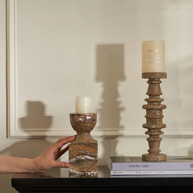 Afralia™ Marble Candle Holder: Elegant Vintage Candlesticks for Wedding & Christmas Decor