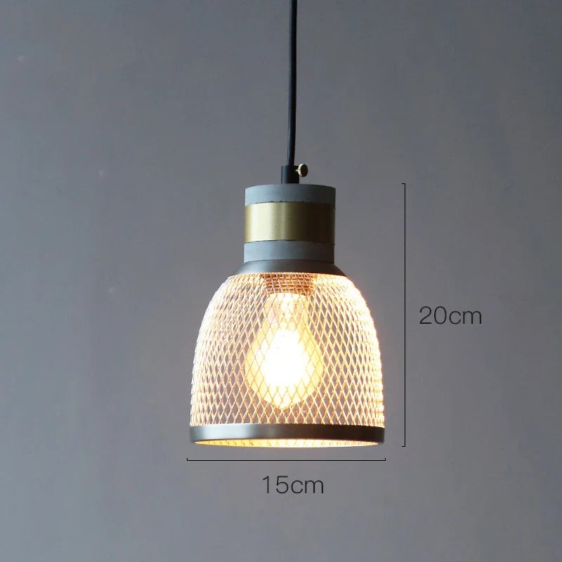Afralia™ Industrial Cement Metal Pendant Light for Home & Dining, LED Hanging Lamp