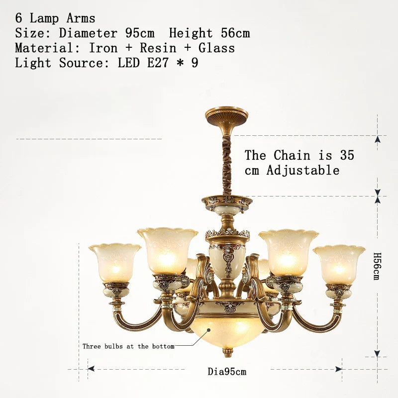 Afralia™ Luxury Resin Chandelier for Living Room, Bedroom, Dining Room, and Hotel