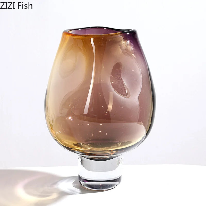 Afralia™ Glass Vase Hydroponics Plant Pots | Colourful Table Decoration Vases