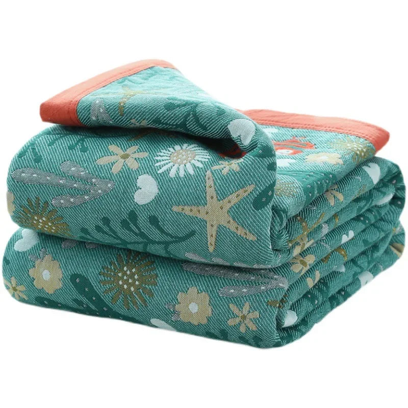 Afralia™ Japanese Cotton Gauze Boho Throw Blanket - Summer Cool Quilt for Beds and Sofas