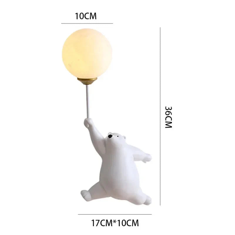 Afralia™ Polar Bear LED Sconce: Creative Wall Lighting for Family Theme Hotel Kid Children Bedroom