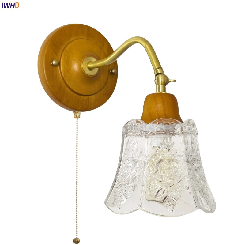 Afralia™ Glass LED Wall Lamp Vintage Style for Living Room Bedroom Loft Bathroom