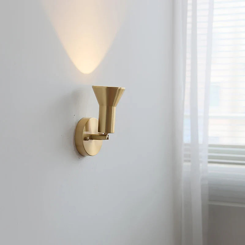 Afralia™ Nordic Copper LED Wall Lights Up Down Rotate Modern Stair Fixture