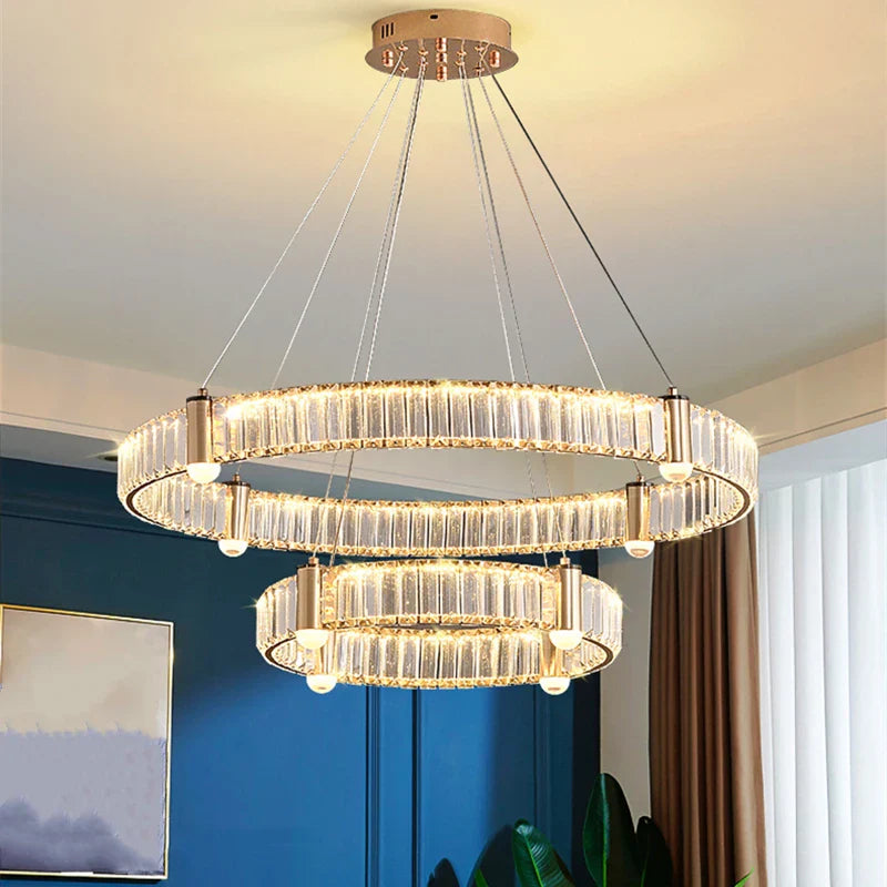 Afralia™ Nordic Crystal Ceiling Chandelier LED Indoor Lighting