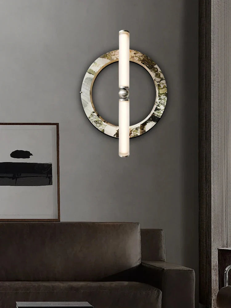 Afralia™ Luxury Marble Wall Lamp for Cafe Hotel Restaurant Decor & Background Lighting