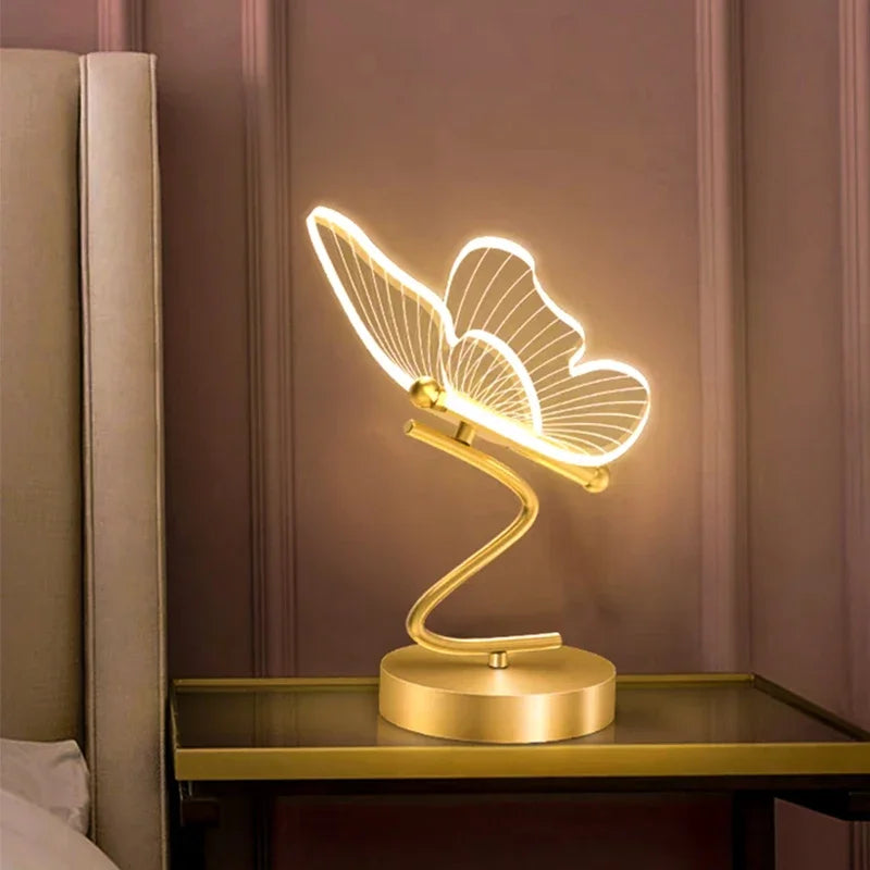 Afralia™ Butterfly LED Table Lamp for Indoor Lighting in Living Room Bedroom Restaurant