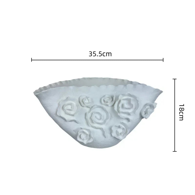 Afralia™ Embossed Rose Ceramic Flower Vase Handmade Porcelain Craft Home Decor