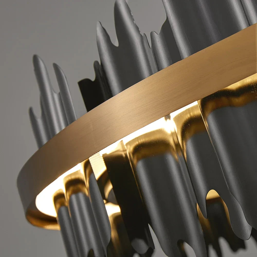 Afralia™ Modern Circle Pendant Chandelier Luxury Home Decor LED Dimmable Light Fixtures