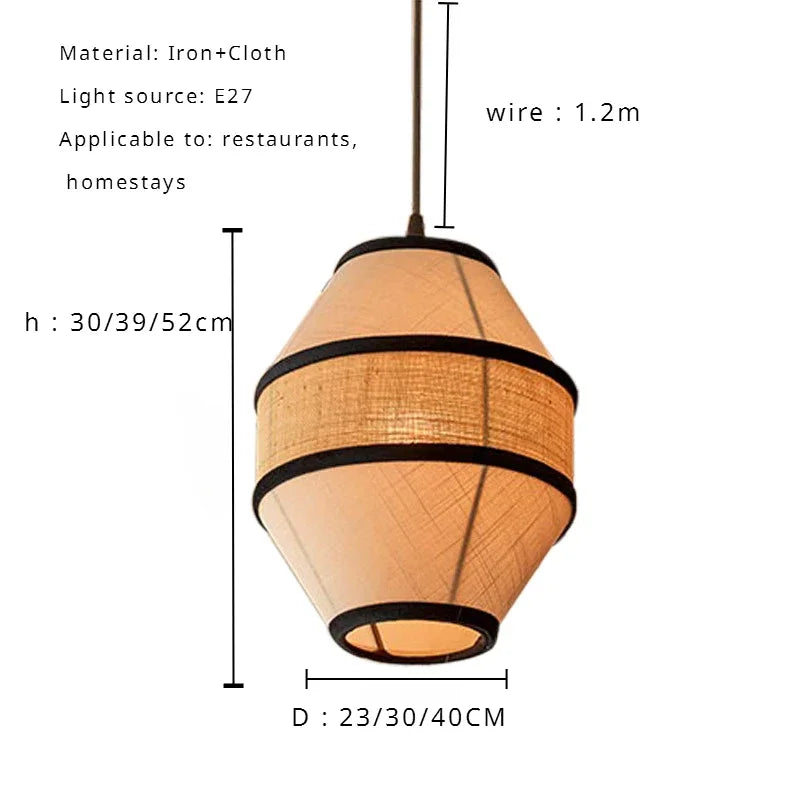 Afralia™ Colored Wabi Sabi Fabric Pendant Lamp for Homestay and Restaurant