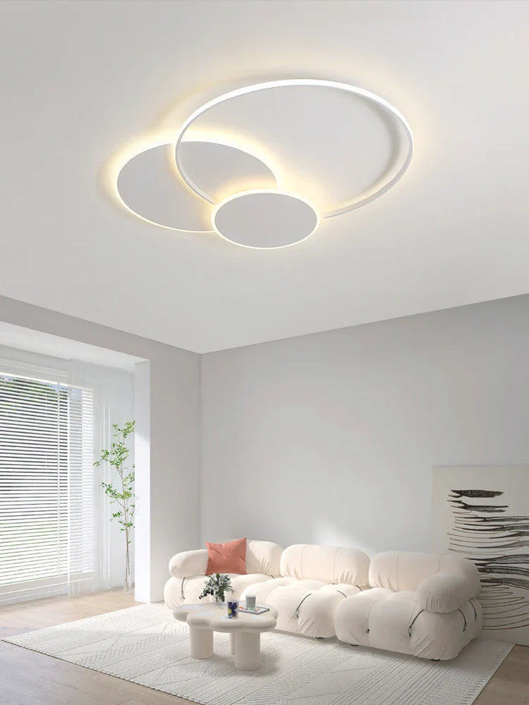 Afralia™ Circles LED Ceiling Lights Modern Minimalism Dimmable Bedroom Lamp Fixtures