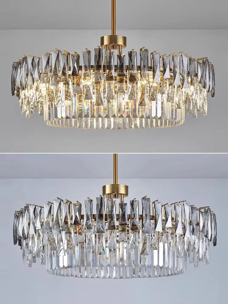 Afralia™ Gold Crystal Chandelier Modern LED Pendant Lamps