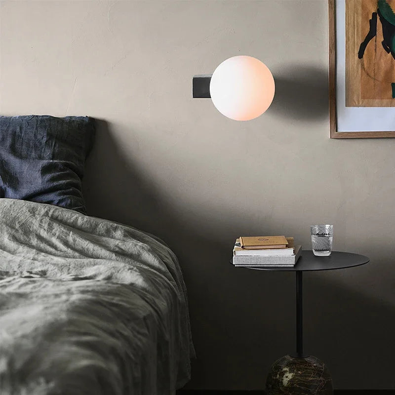 Afralia™ Glass Ball Wall Sconce Light: Metal Base, G9 Bulb