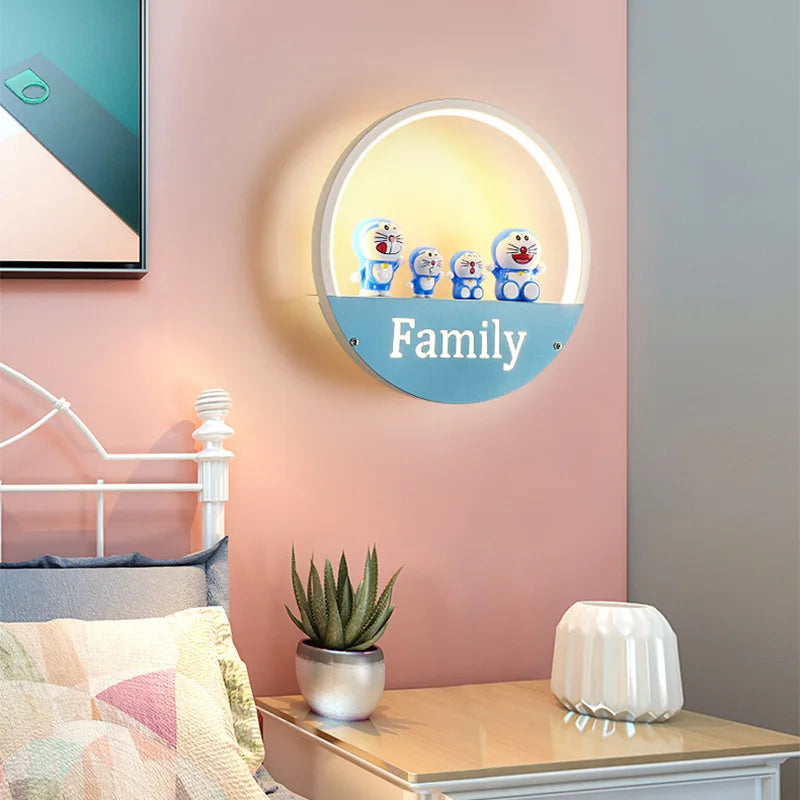 Afralia™ LED Round Wall Lamp for Children Room, Nordic Modern Indoor Lighting