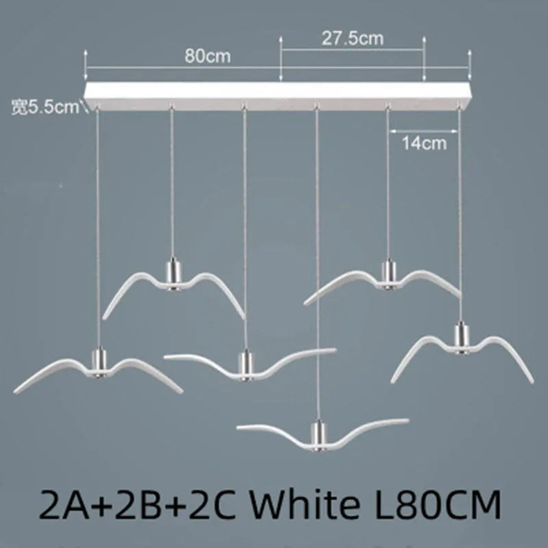 Afralia™ Seagull Nordic Bird Resin Pendant Light for Living Room, Dining, Bedroom
