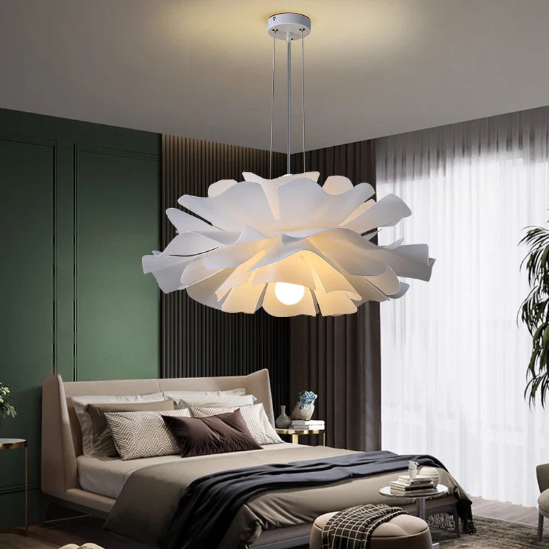 Afralia™ Love Me Not Chandelier: Simple White Flower Lamp for Bedroom or Kitchen