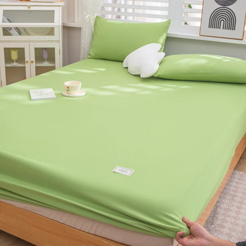 Afralia™ Soft Sanding Fitted Sheet Queen Size Elastic Band Skin-Friendly Durable Mattress Protector