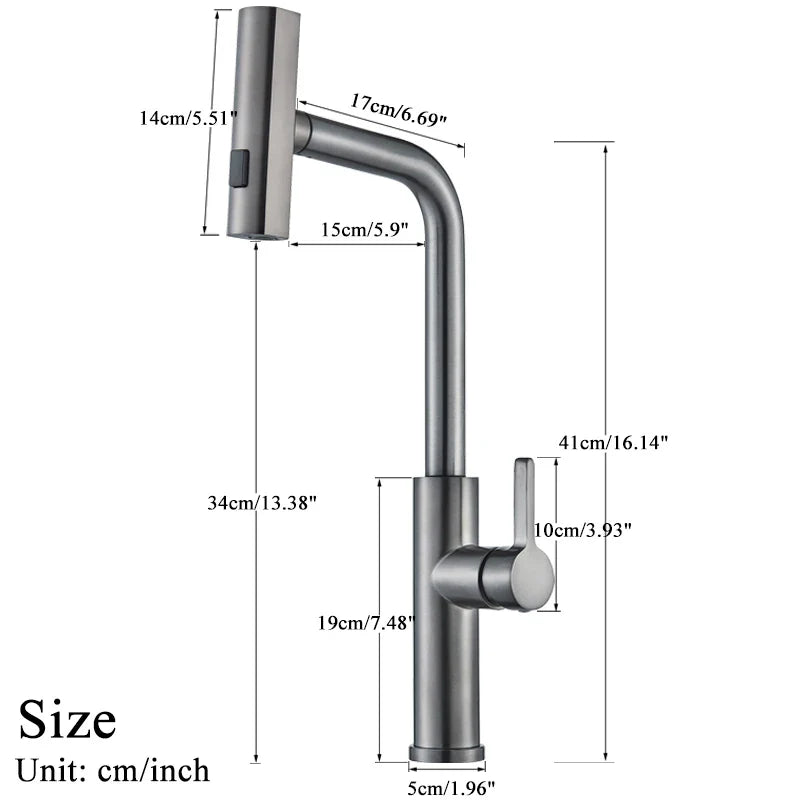 Afralia™ 3 Functions Kitchen Faucet - Flexible Pull Out Mixer Tap with 360° Sprayer