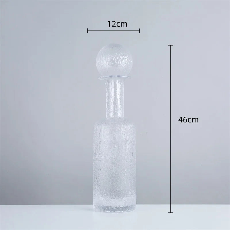 Afralia™ Grey Round Glass Vase Hammer Lid Terrarium Home Decoration