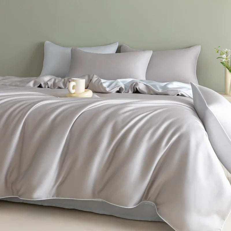Afralia™ Cool Touch Solid Color Bedding Set - Skin-Friendly & Breathable