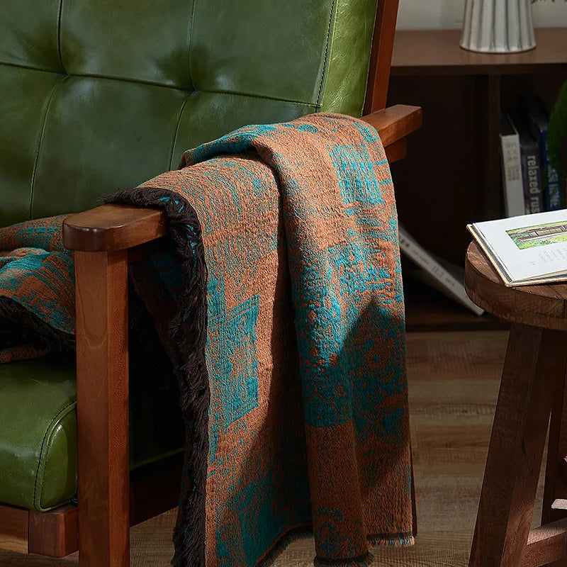 Afralia™ Luxury 100% Cotton Sofa Cover Blanket for Travel & Home - 140X190Cm